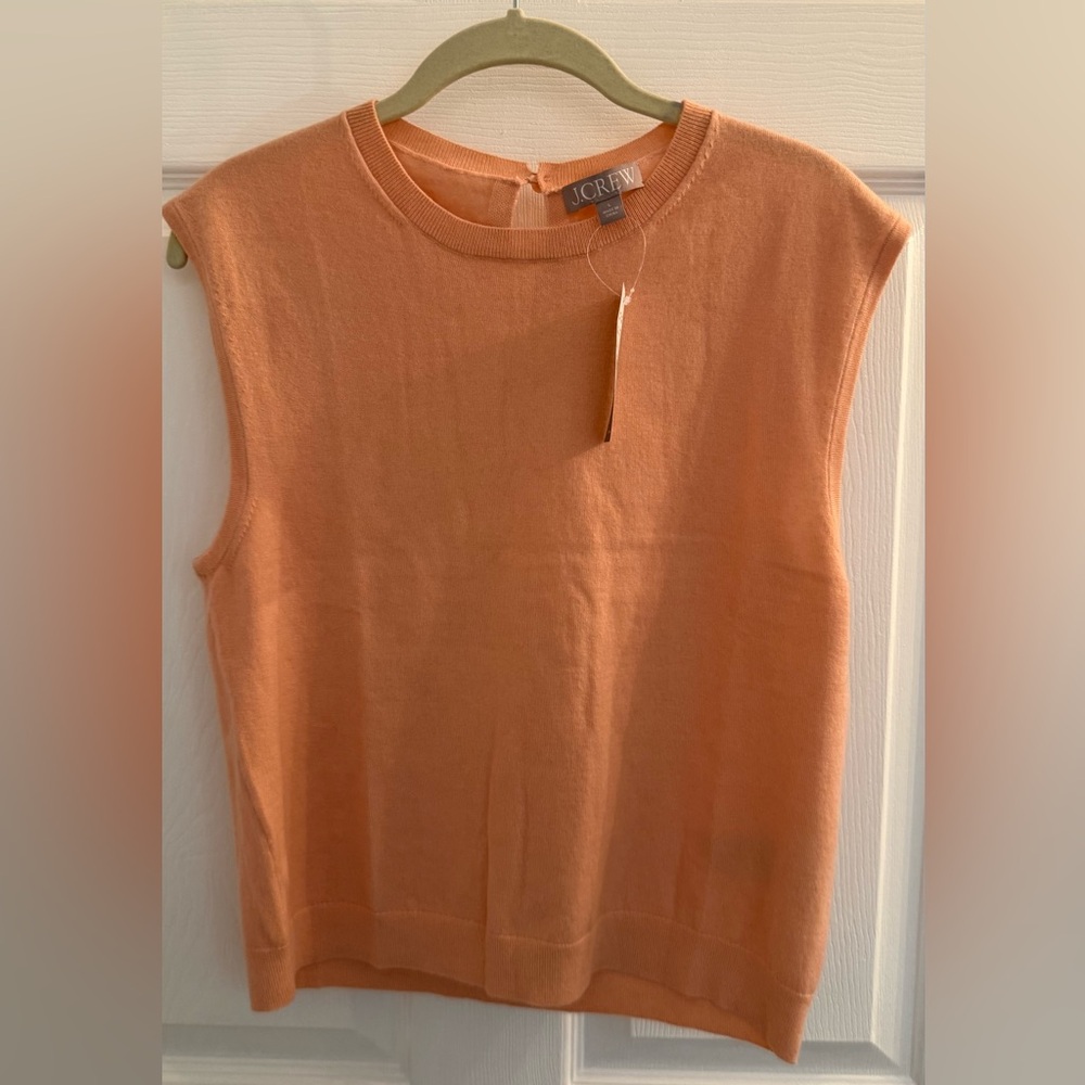 J. Crew Peach Sleeveless Knit Sweater